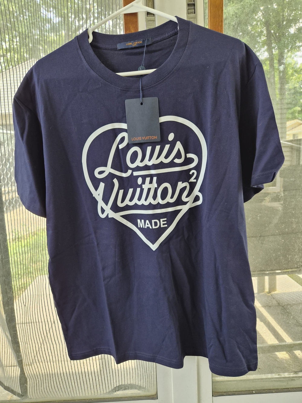 Louis Vuitton Navy Logo Heart T-Shirt